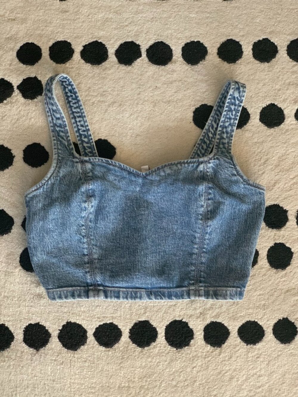 Reitmans Denim Jean Corset Bustier Crop Tank Top Tank M Western Cowgirl Festival